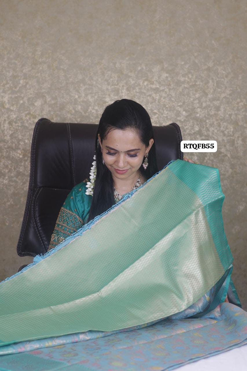 OfferPremium quality shining multiple color katan silk saree❌