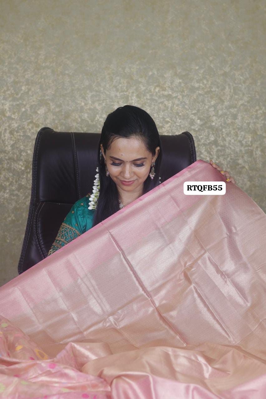 Premium quality shining multiple color katan silk saree ❌