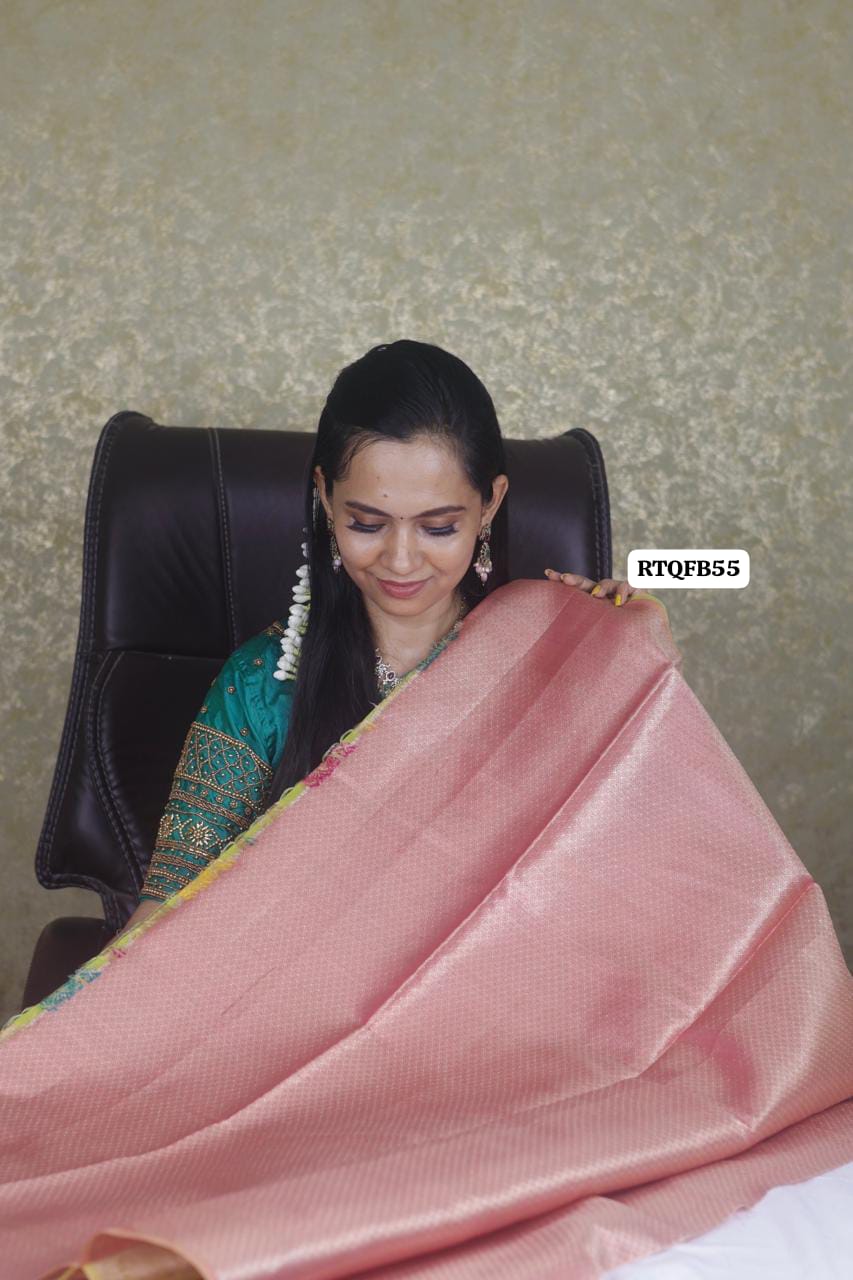 OfferPremium quality shining multiple color katan silk saree❌