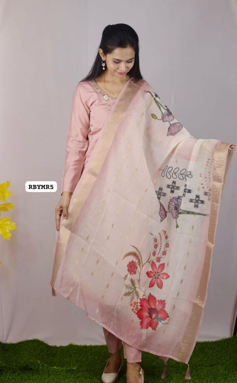 Cotton silk salwar set with hand work ❌