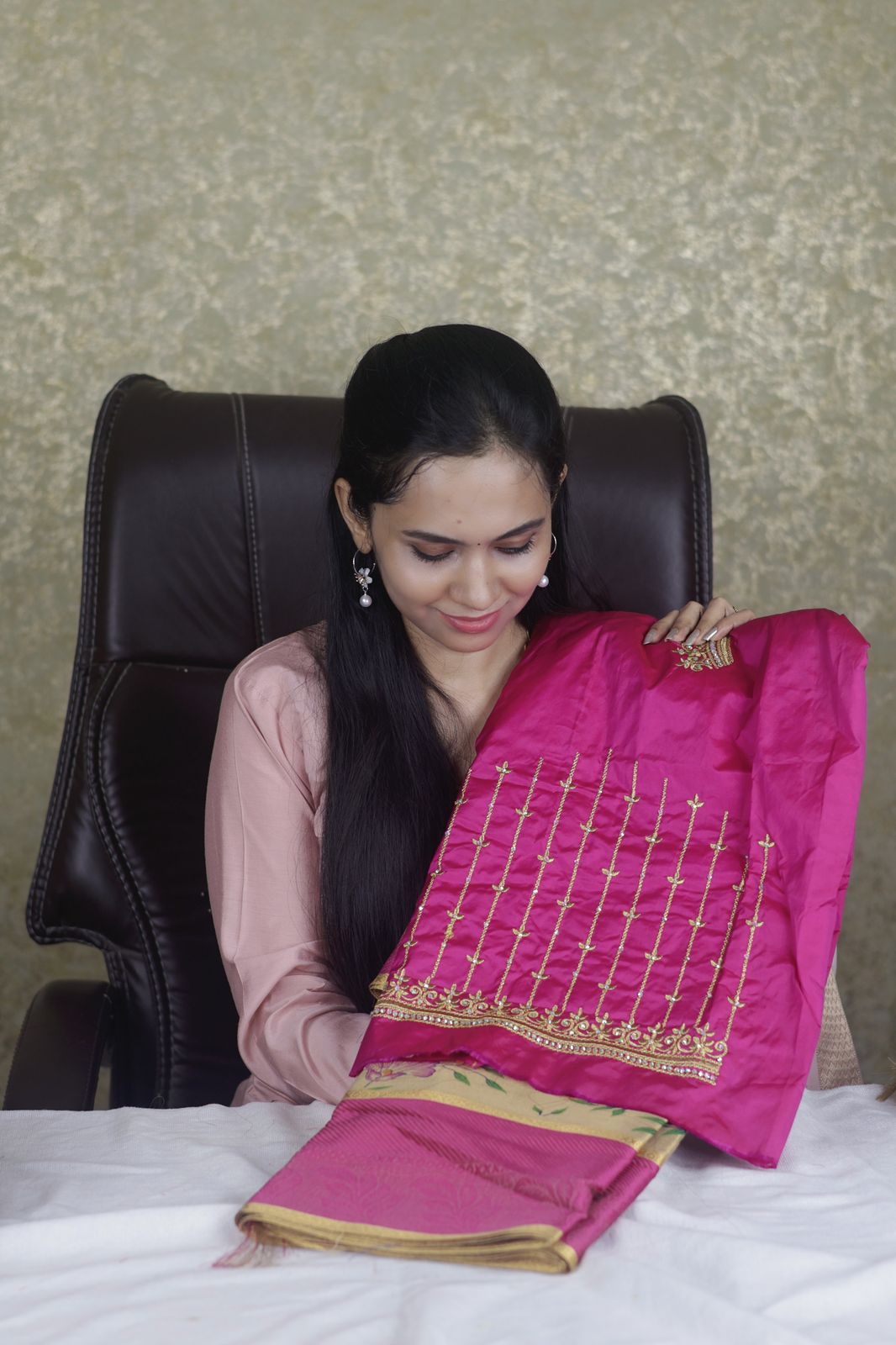 Combo offer 😍 Golden soft tissue saree + work blouse 😍