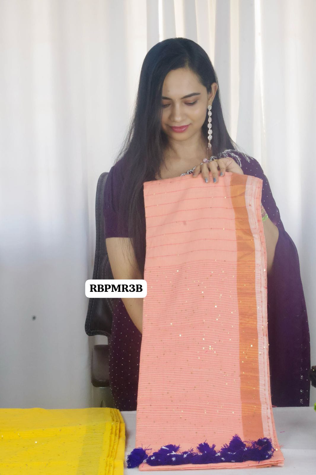 Pure mul cotton sequence handloom saree With running blouseš