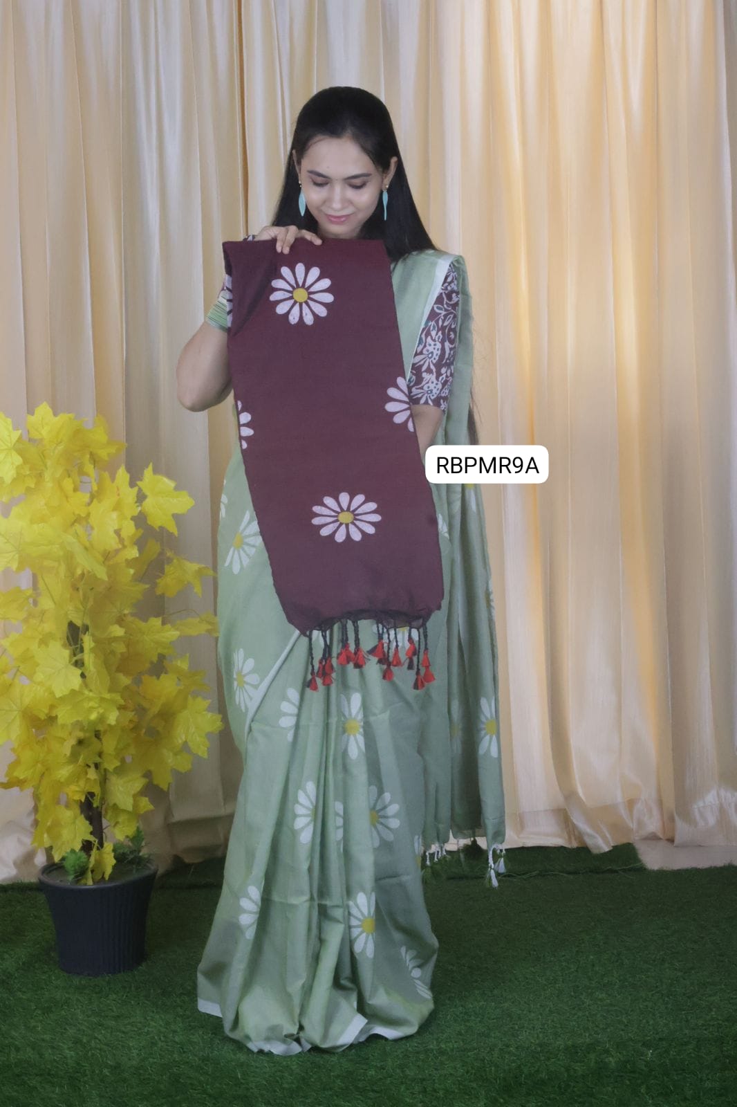 Khadhi cotton saree with running blouse prebook 🥳