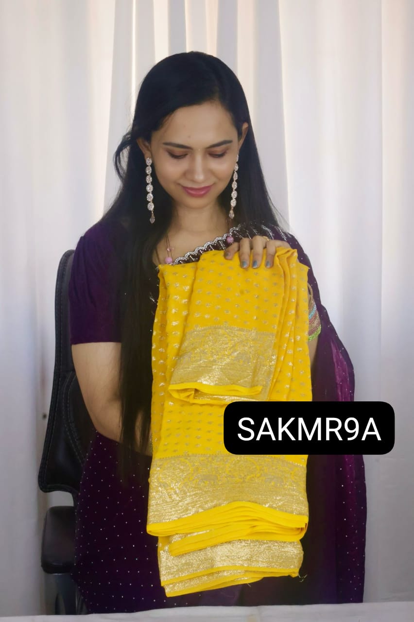 Viscose georgette saree with running blouse 🥳