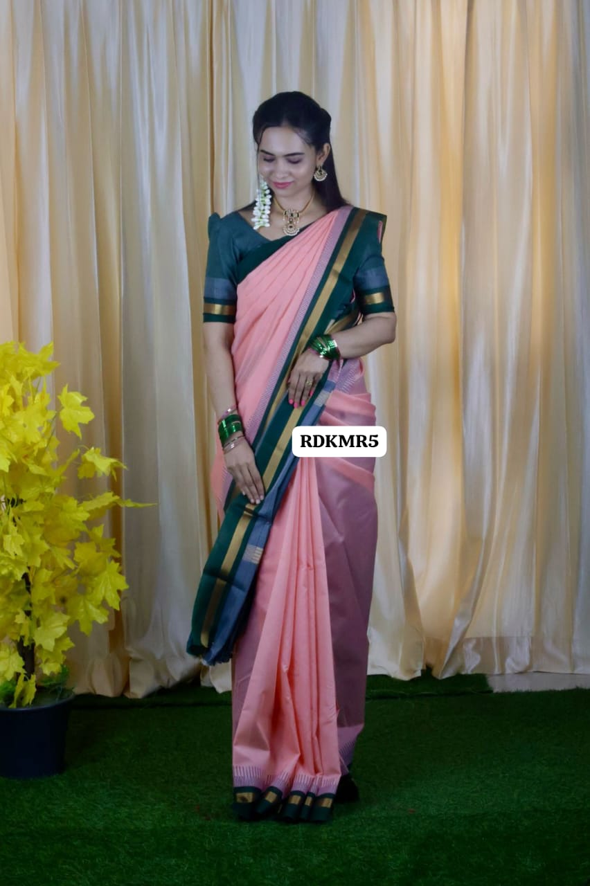Silk cotton saree with trending color prebook🥳