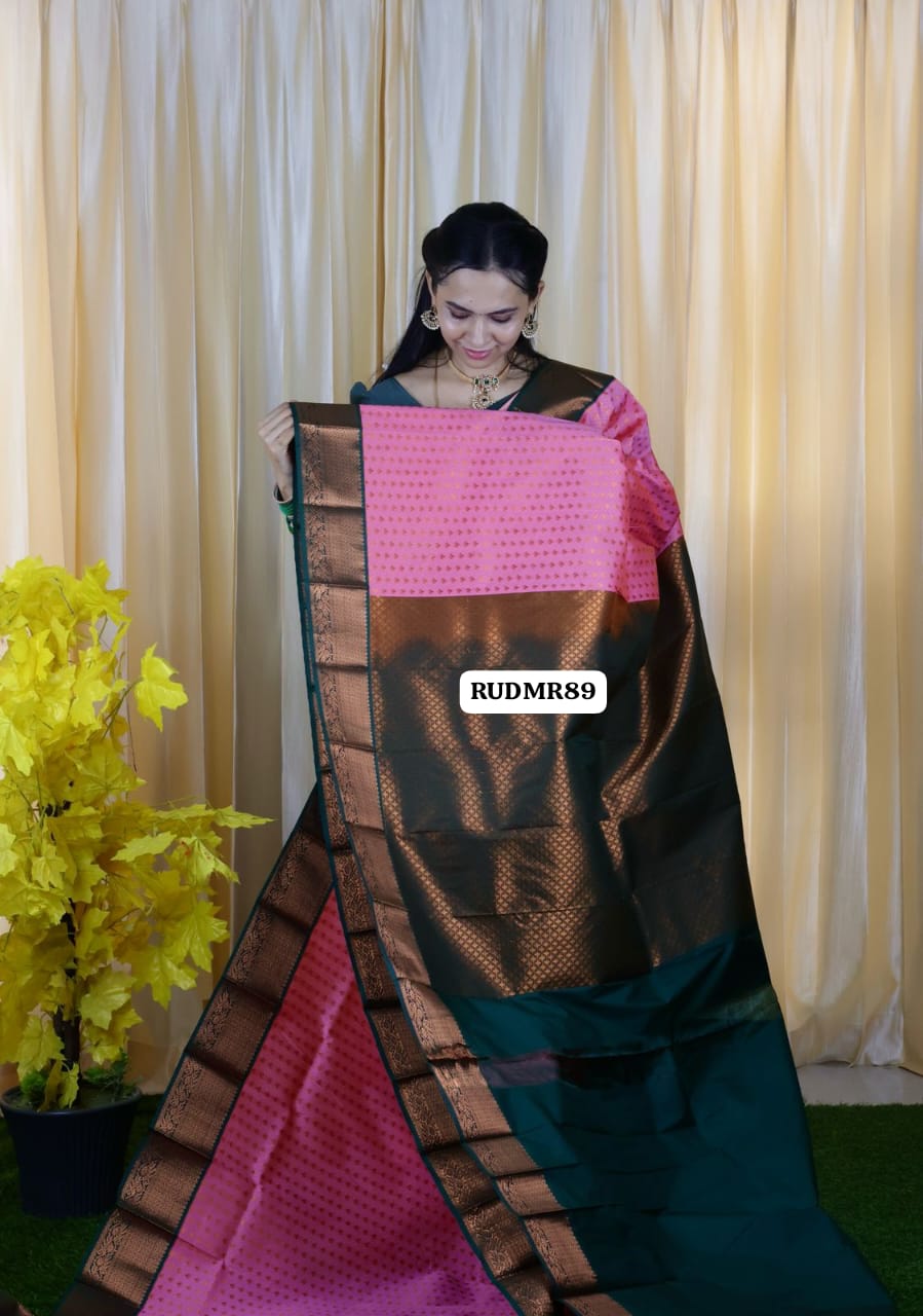 kanchi semi silk thousand buttas design small border prebook ❌