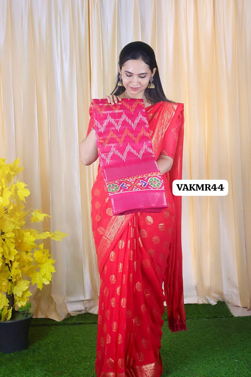 Premium iconic soft silk with zari weaving and extra smooth texture 😍🥳