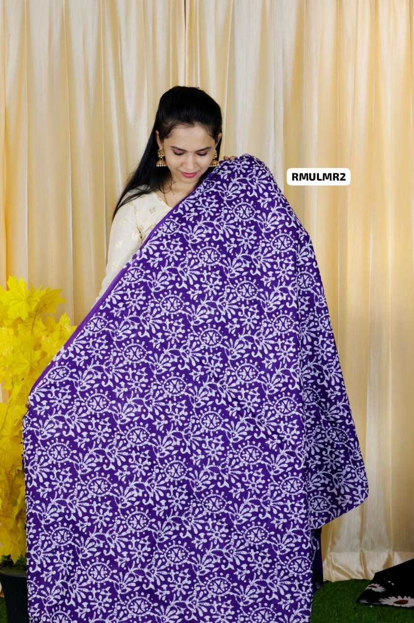 mul mul cotton sarees . 5.5 mtr saree with 1 mtr ❌