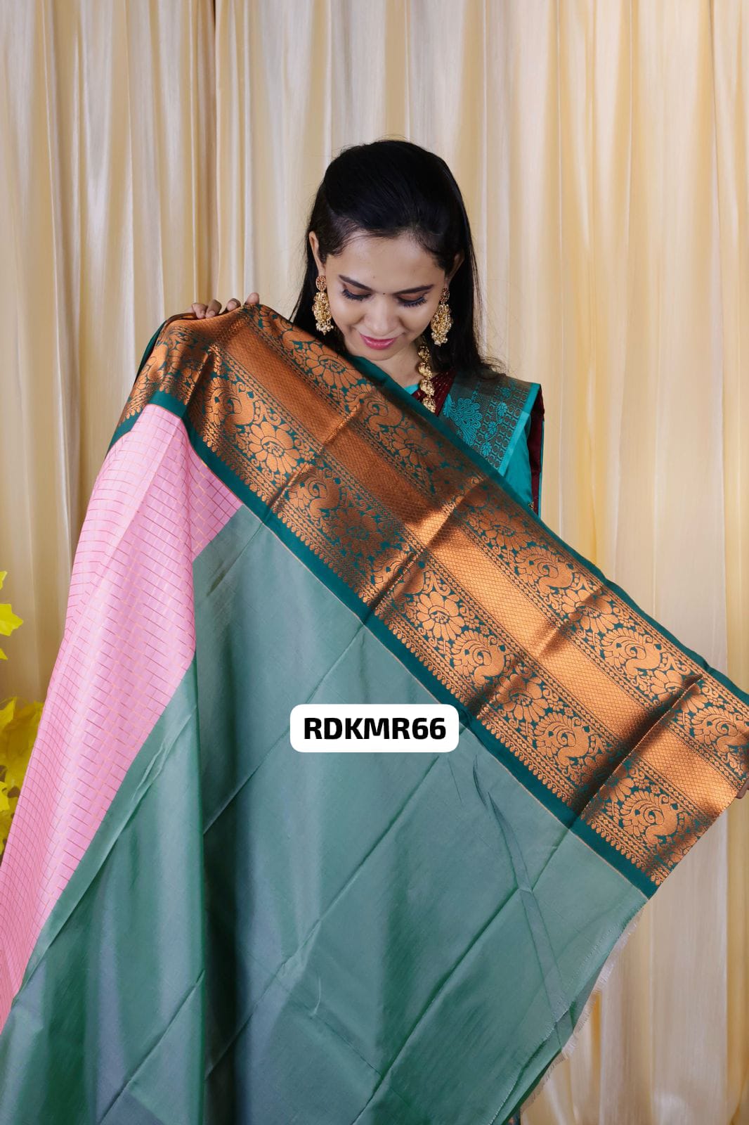 Kanchi semi silk saree with kattam design 🥳