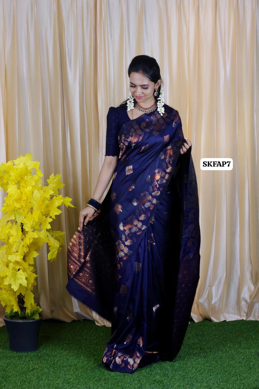 Most trending Semi soft silk saree with zari weaving🥳