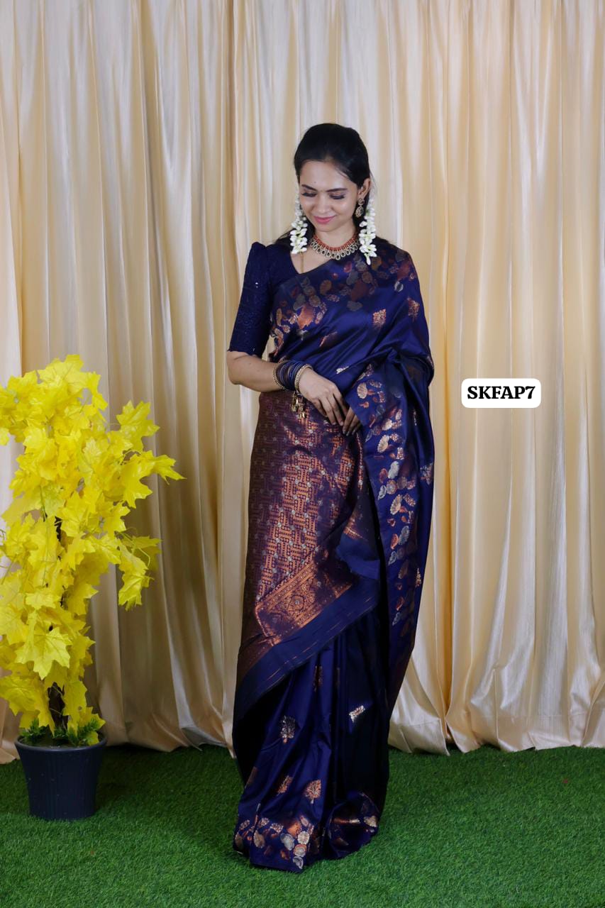 Most trending Semi soft silk saree with zari weaving🥳