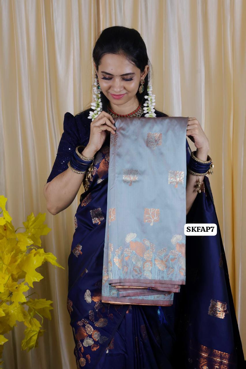 Most trending Semi soft silk saree with zari weaving 😍🥳