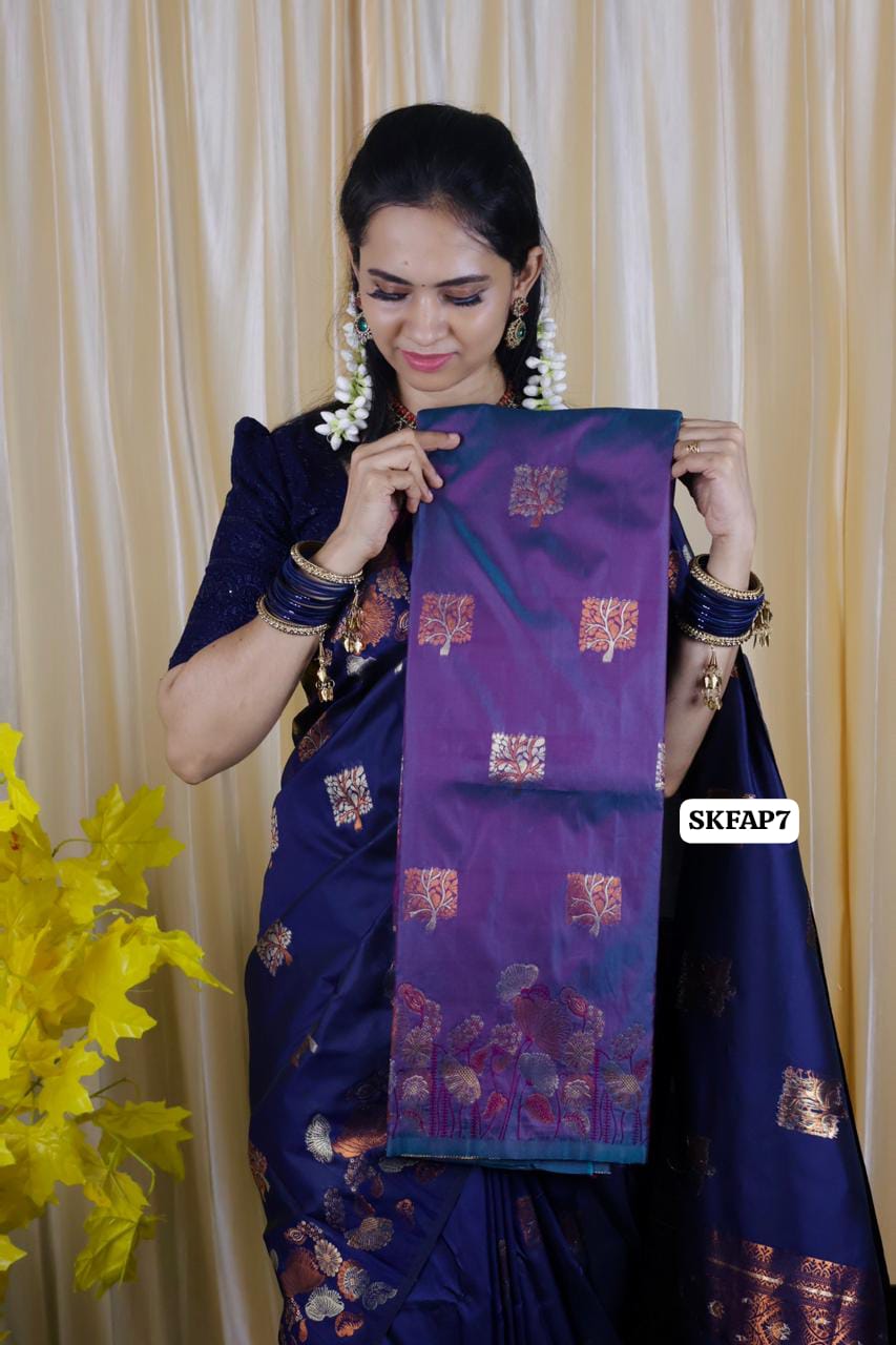 Most trending Semi soft silk saree with zari weaving 😍🥳
