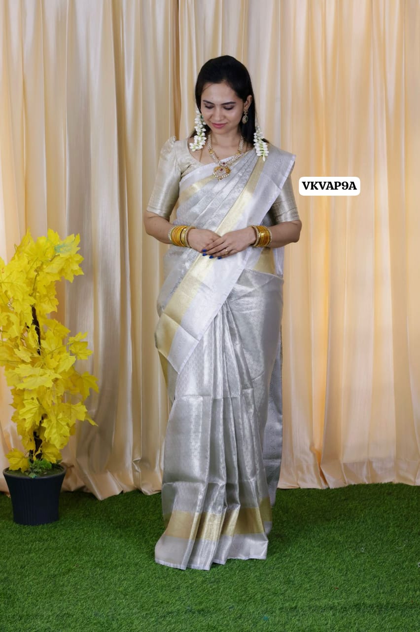Bridal katan semi soft tissue saree 🥳