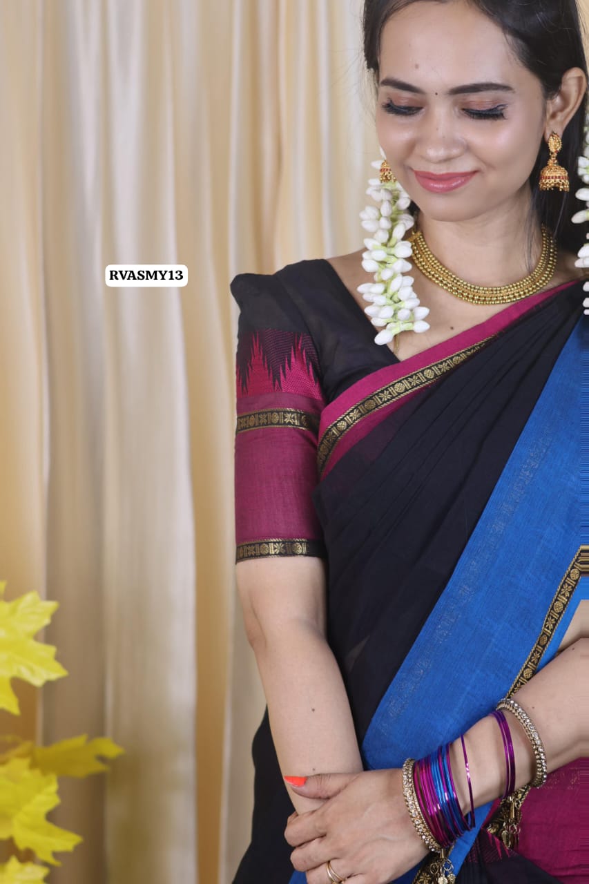 Triple color chettinadu cotton saree ❌