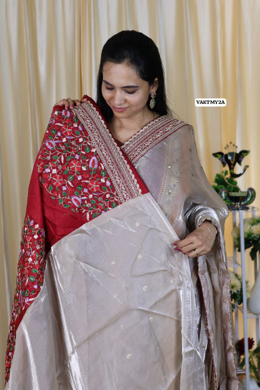Jimmy Choo saree with heavy work blouse š„³