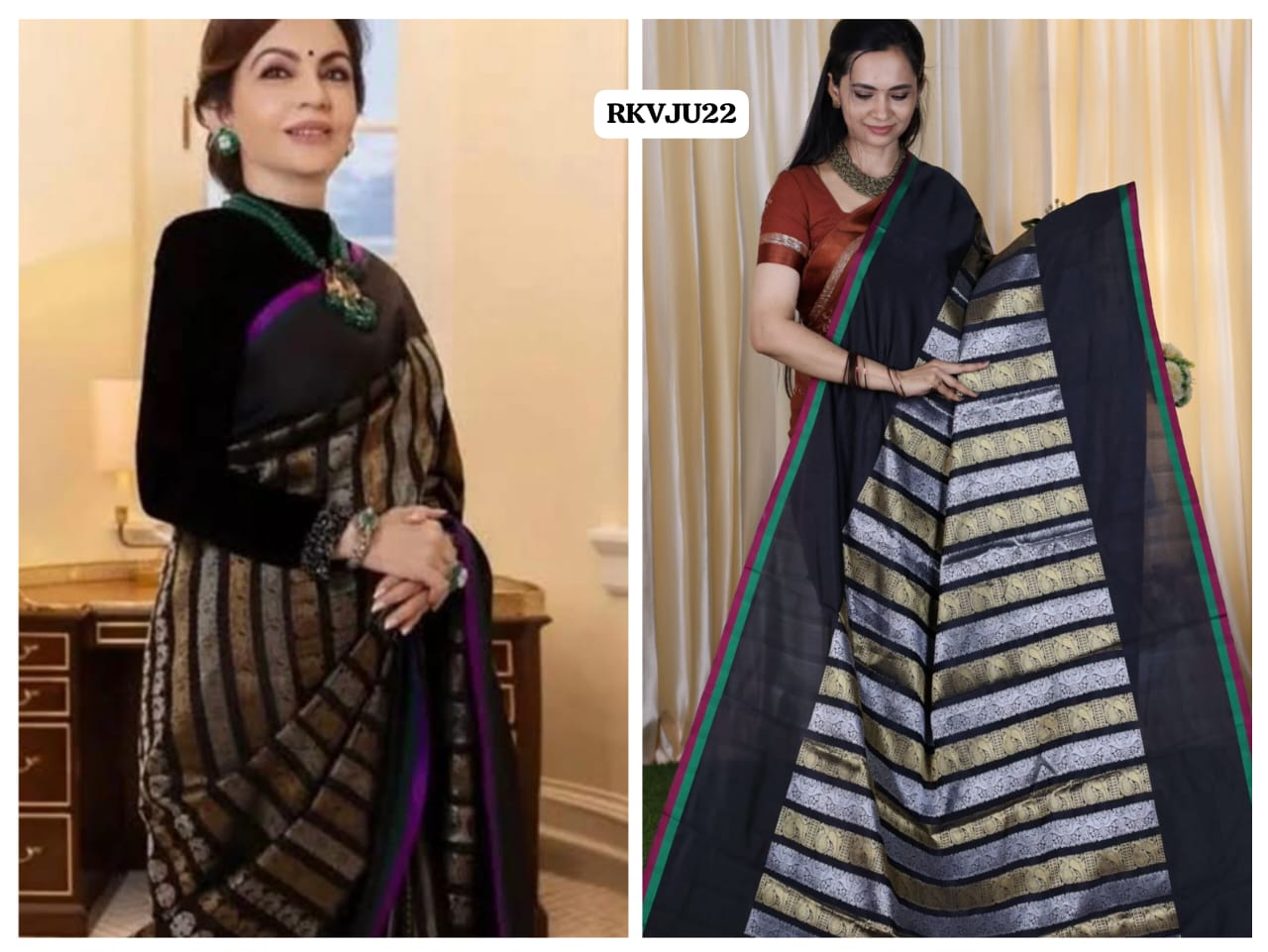 Nita Ambani inspired semi katan soft silk saree 🥳