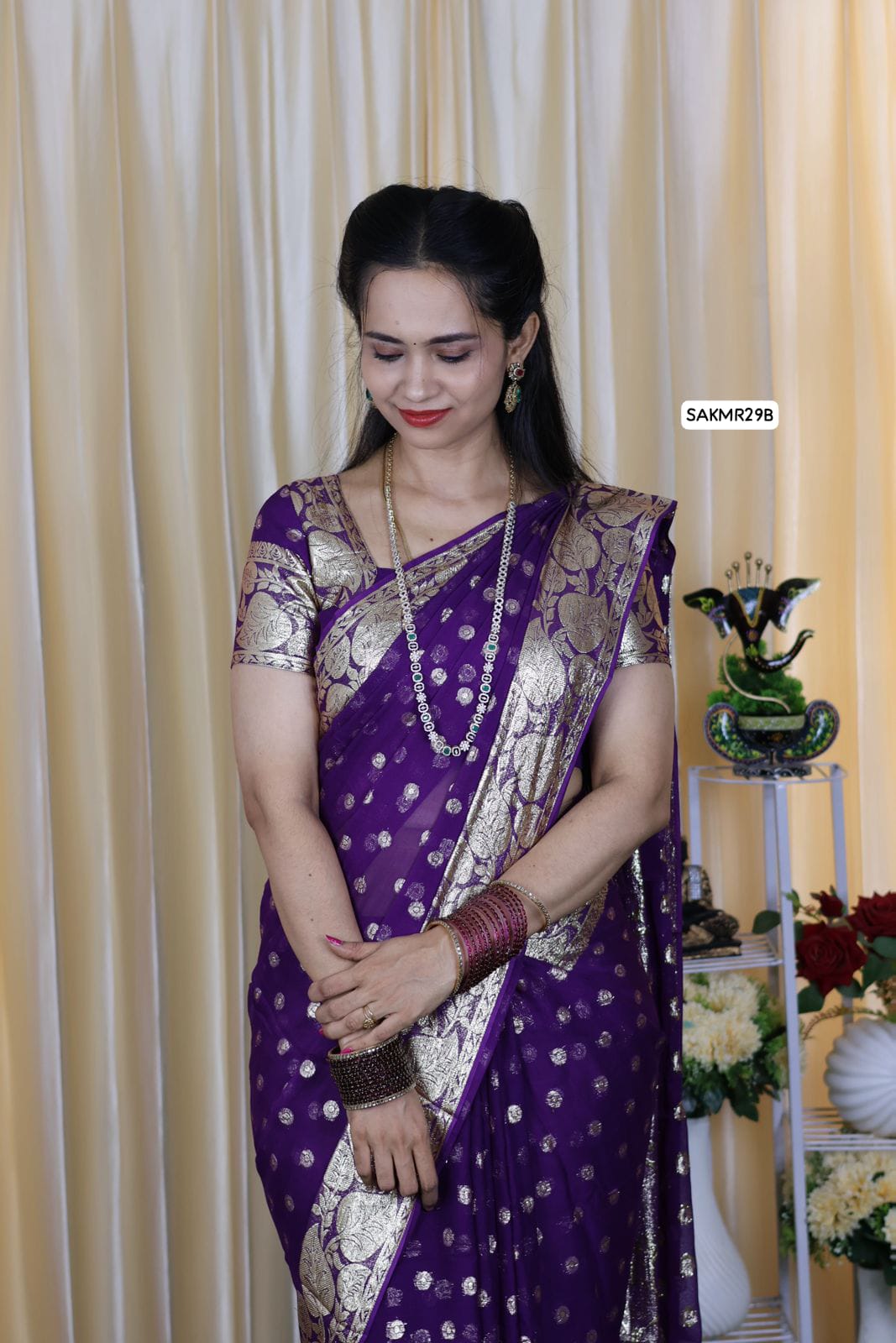 Viscose georgette saree with same blouse😍🥳✅