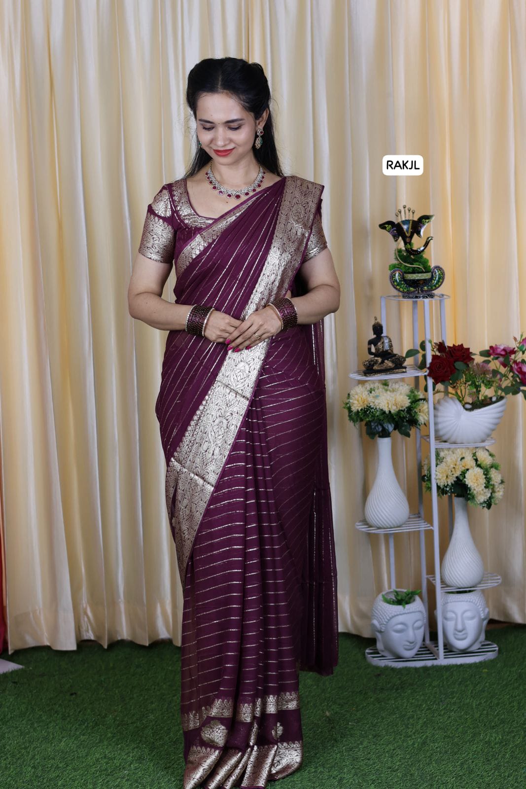 Viscose georgette saree with same blouse 🥳✅