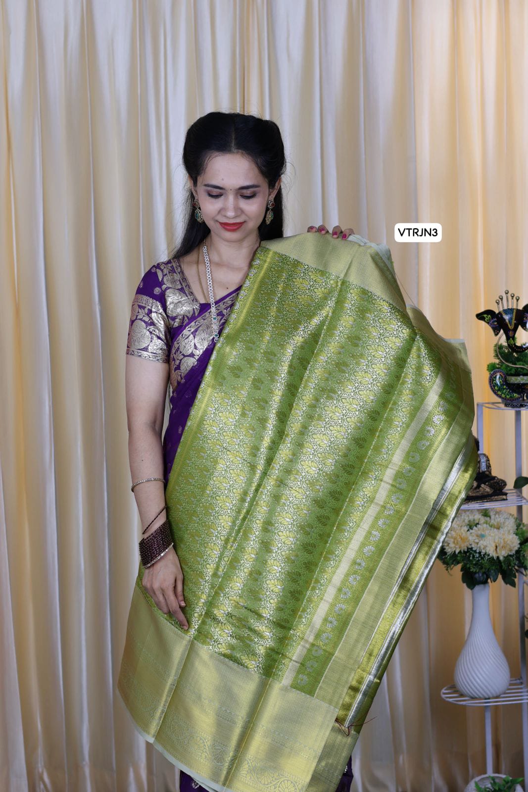 Kanchi inspired semi silk Saree 🥳