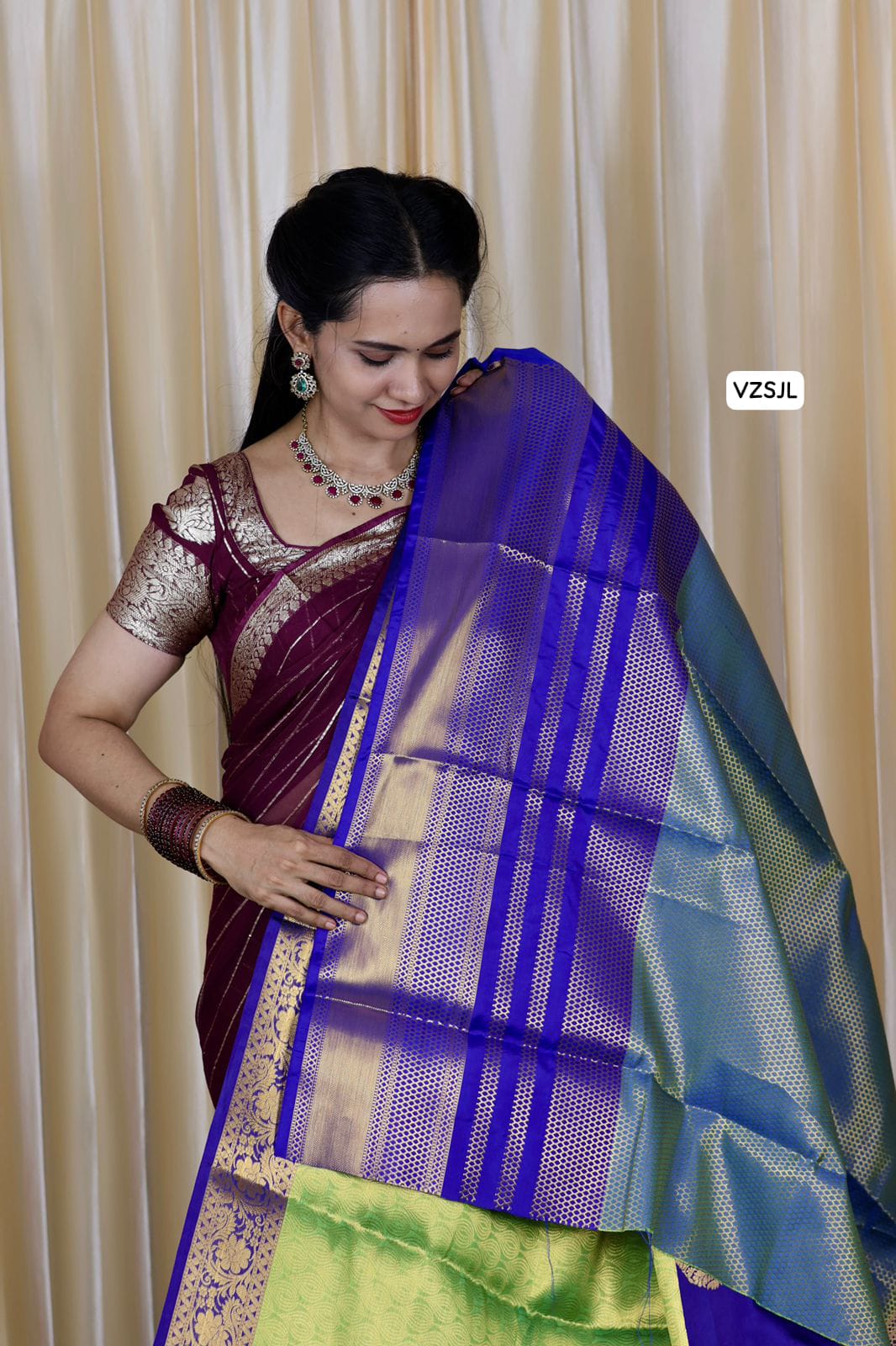 Soft katan saree with kanchi border prebook 🥳