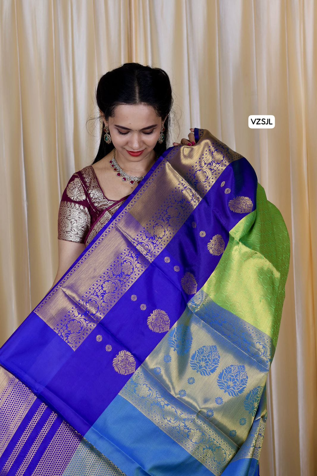 Soft katan saree with kanchi border prebook 🥳
