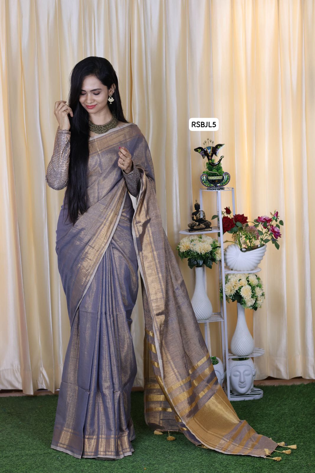 Pure tissue linen saree 🥳