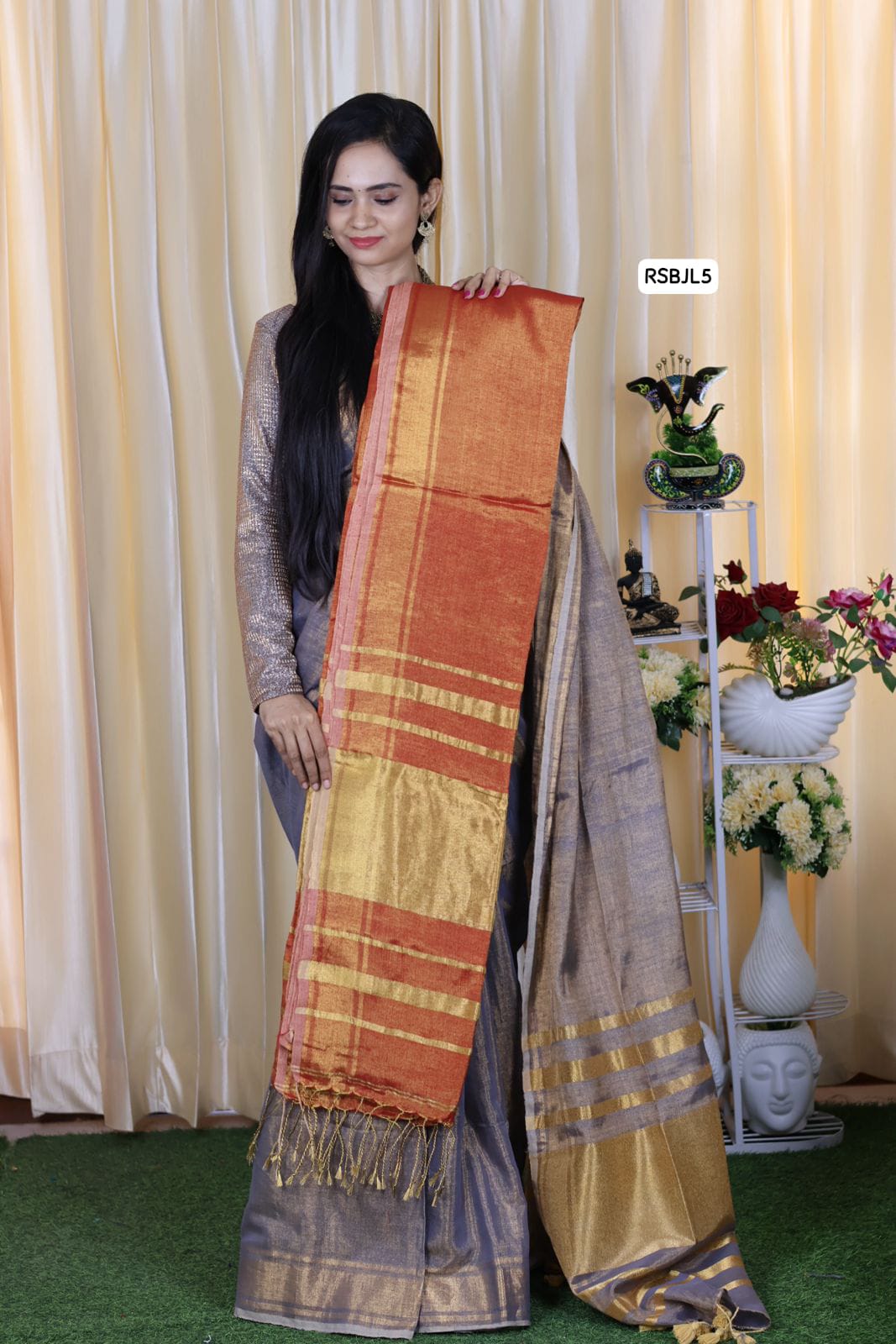 Pure tissue linen saree 🥳