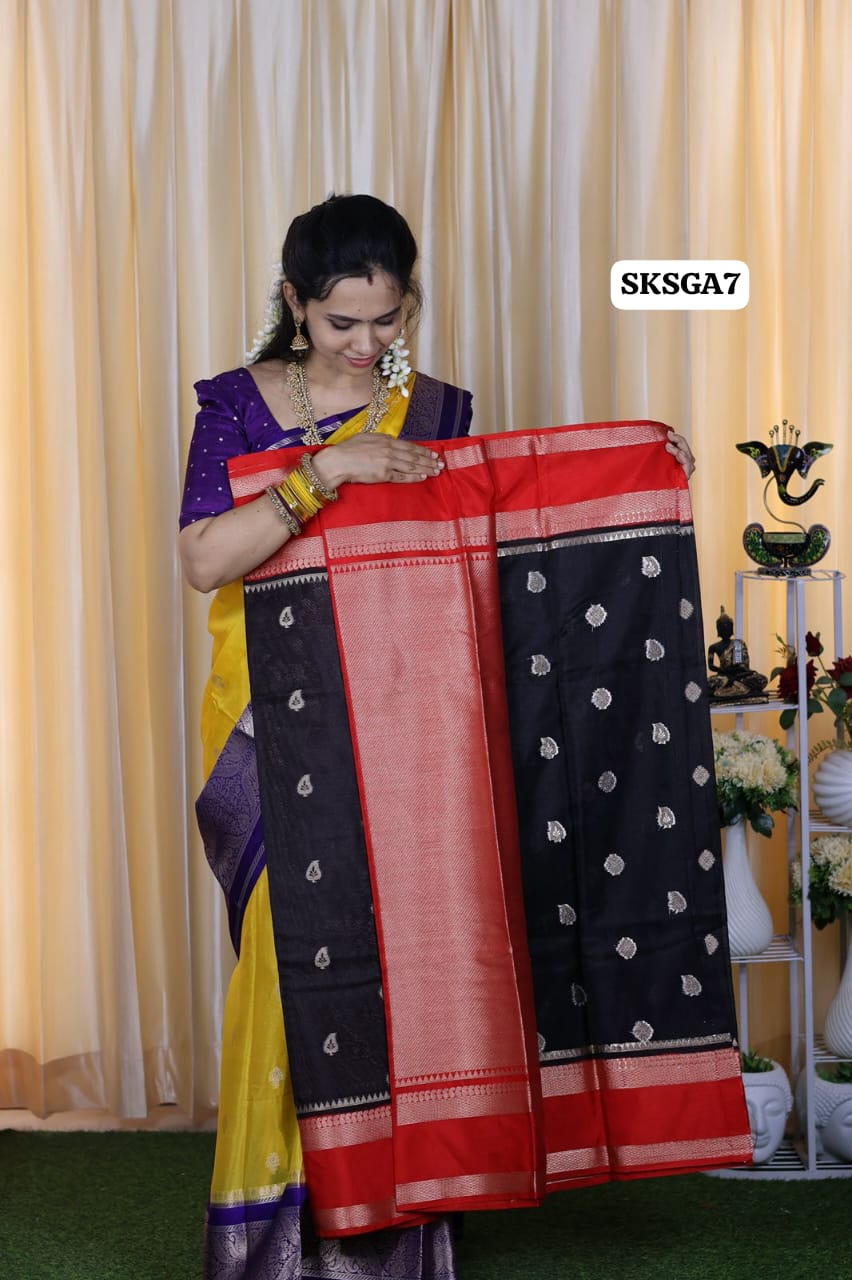 Premium warm Silk soft saree with running blouse black with red😍🥳