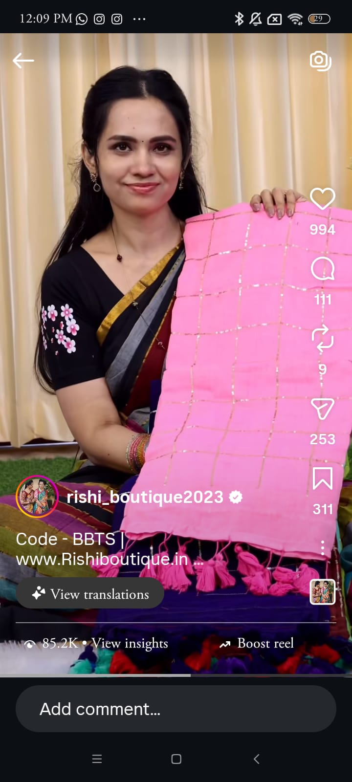 Mul cotton saree with jumki work with checks 🎁
