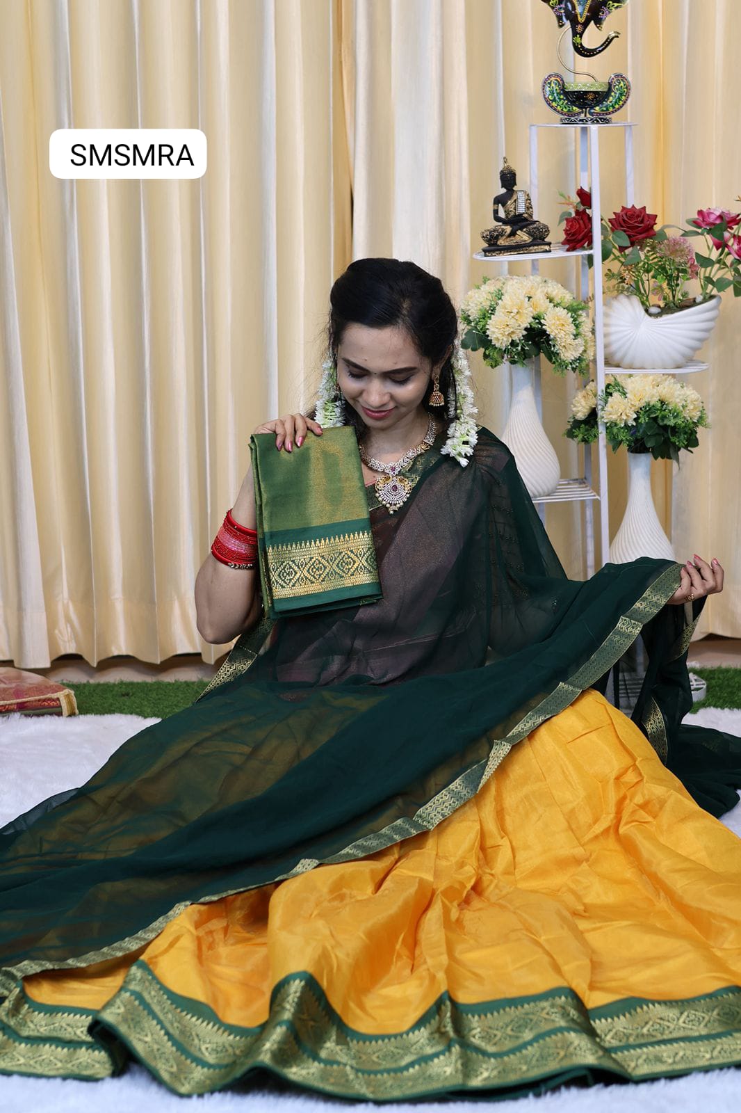 Kanchivaram semi silk zari weaving halfsaree š„³