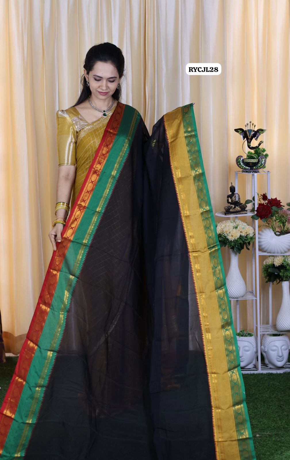 Chettinadu cotton saree with ganga Jamuna border 🥳