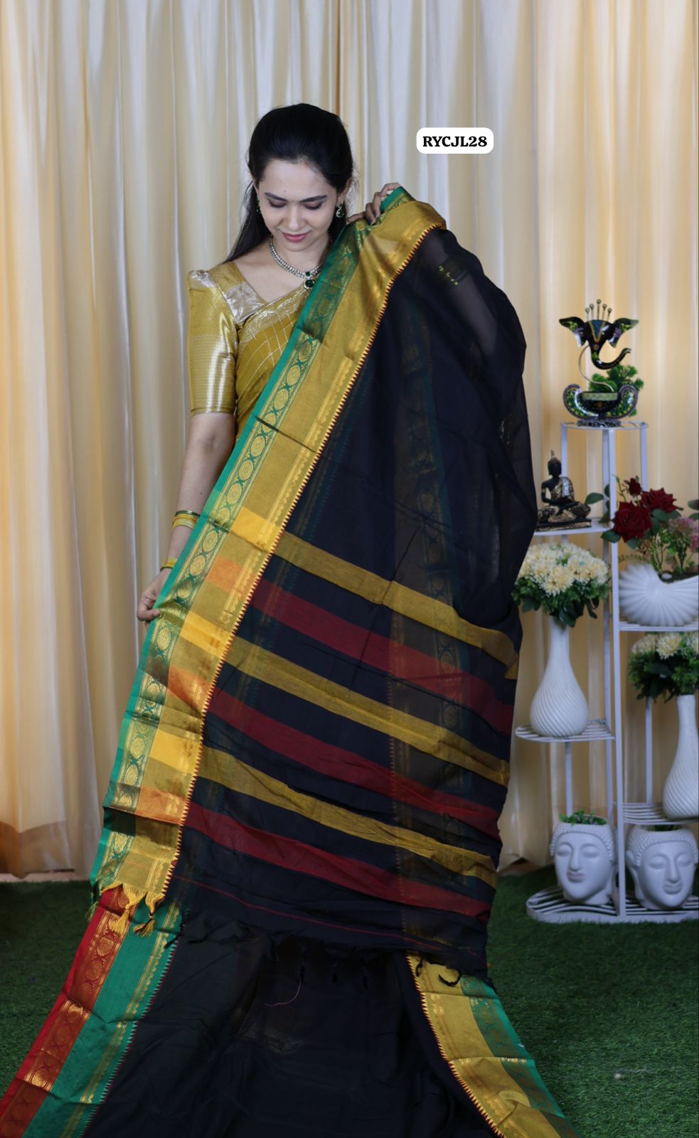 Chettinadu cotton saree with ganga Jamuna border 🥳