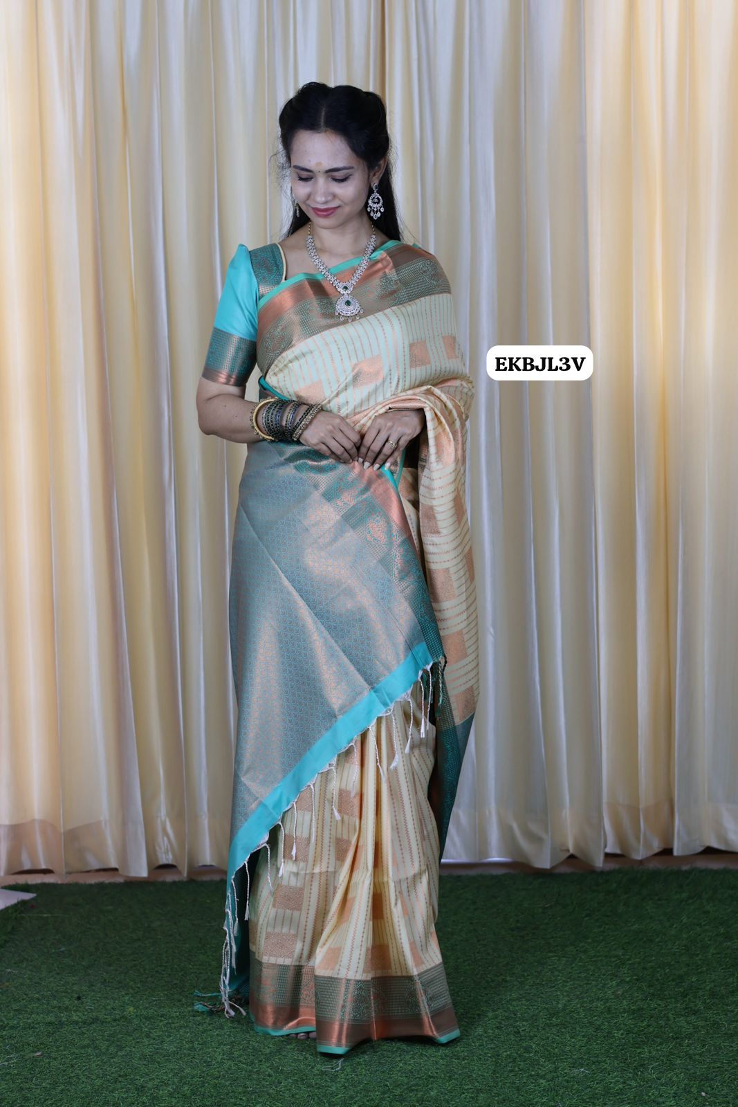 Semi soft silk saree. with zari weaving blouse same as pic 🥳