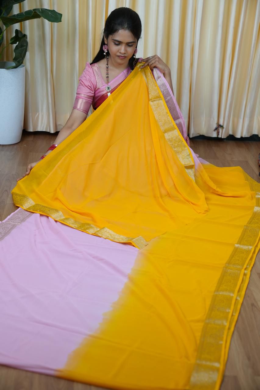Soft georgette type saree🥰🥳