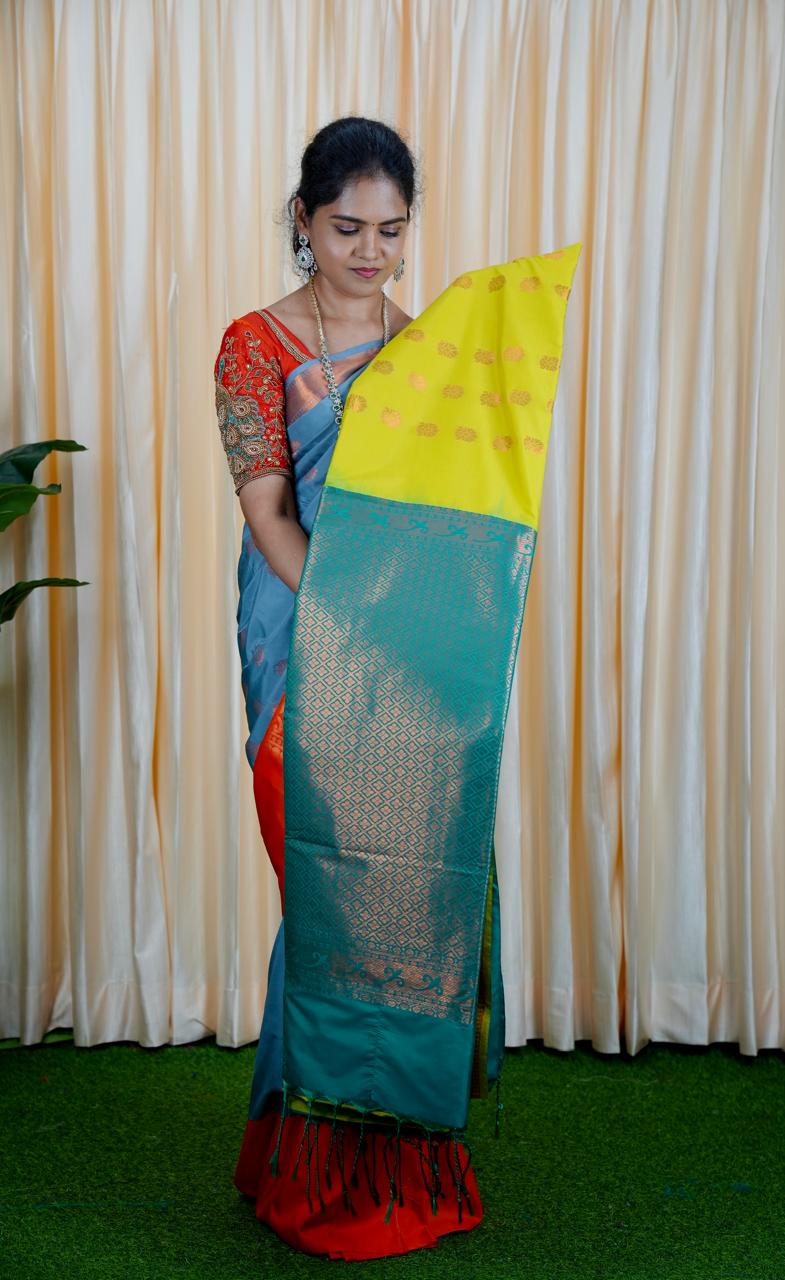 Korvai border soft silk sarees.🥳