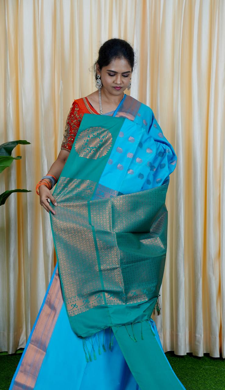 Korvai border soft silk sarees.🥰🥳