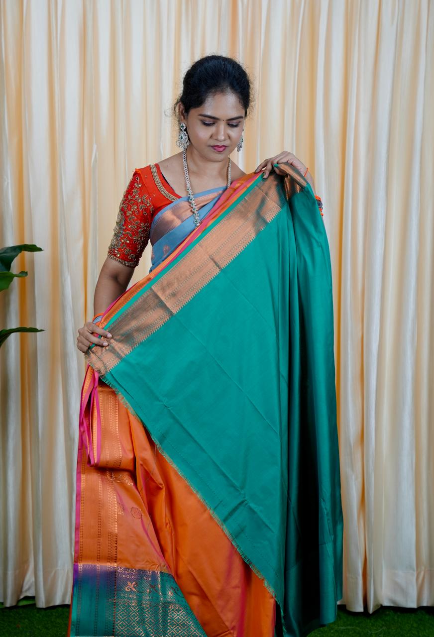 Korvai border soft silk sarees.🥳