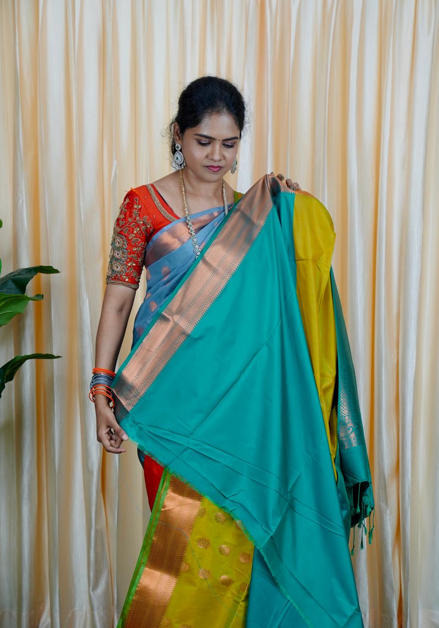 Korvai border soft silk sarees.🥳