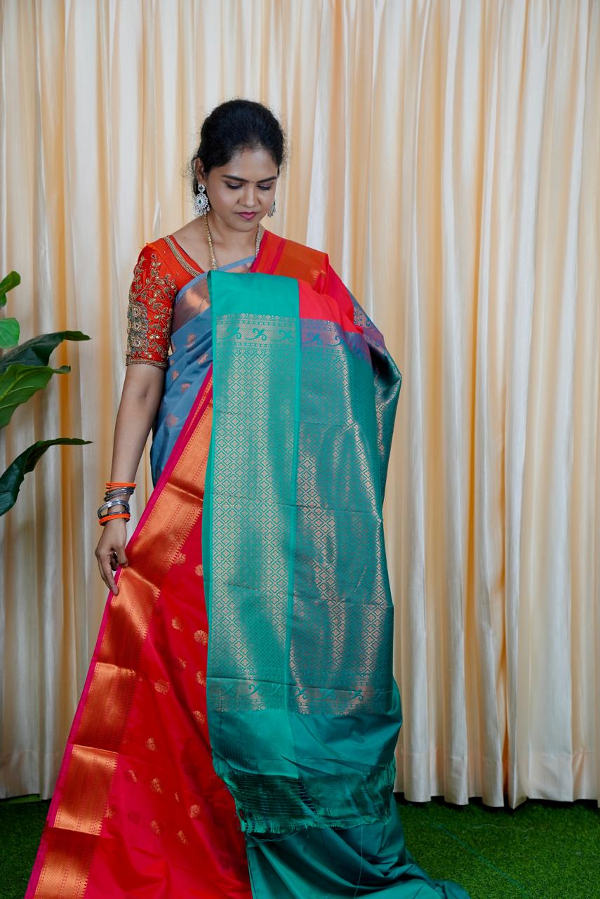 Korvai border soft silk sarees.🥳