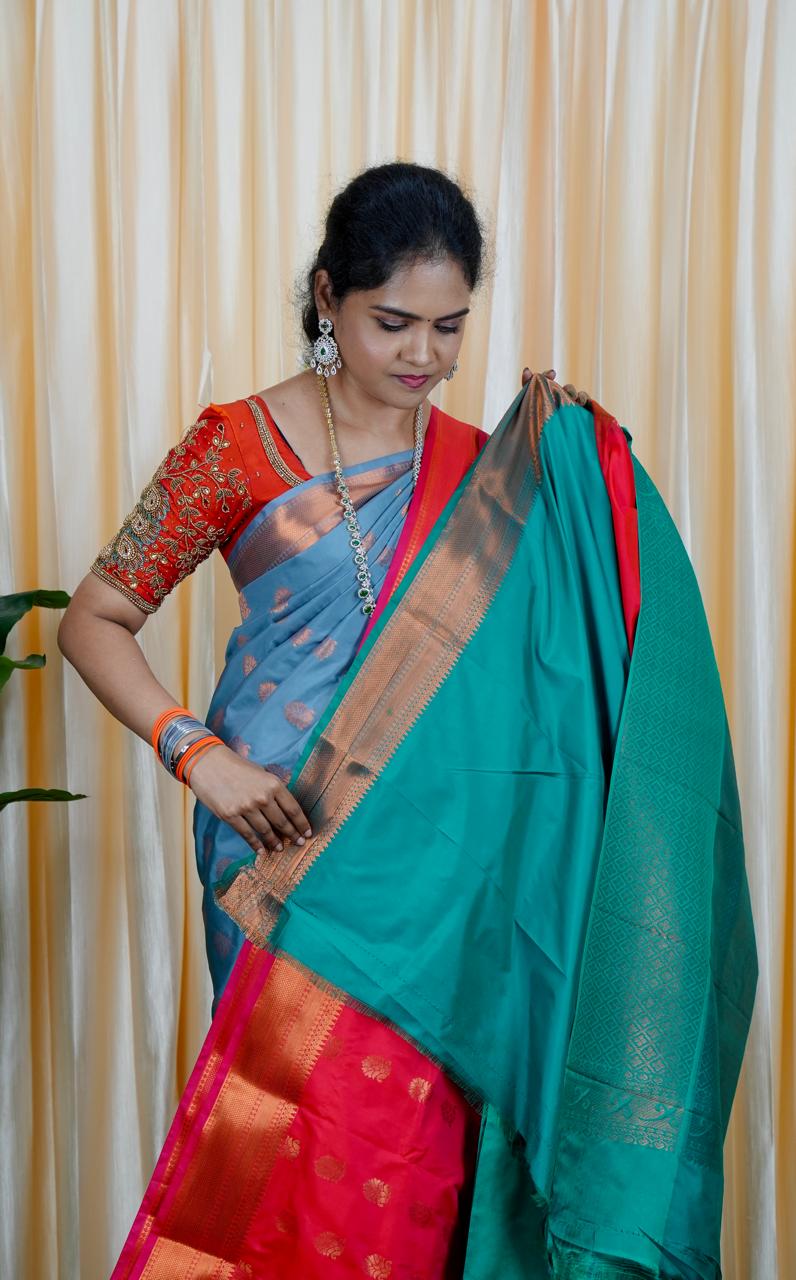 Korvai border soft silk sarees.🥳