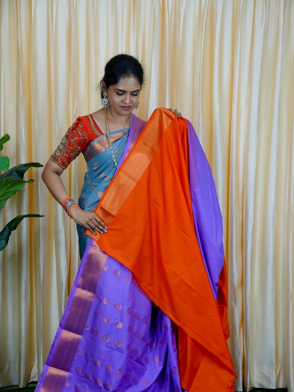 Korvai border soft silk sarees.🥳