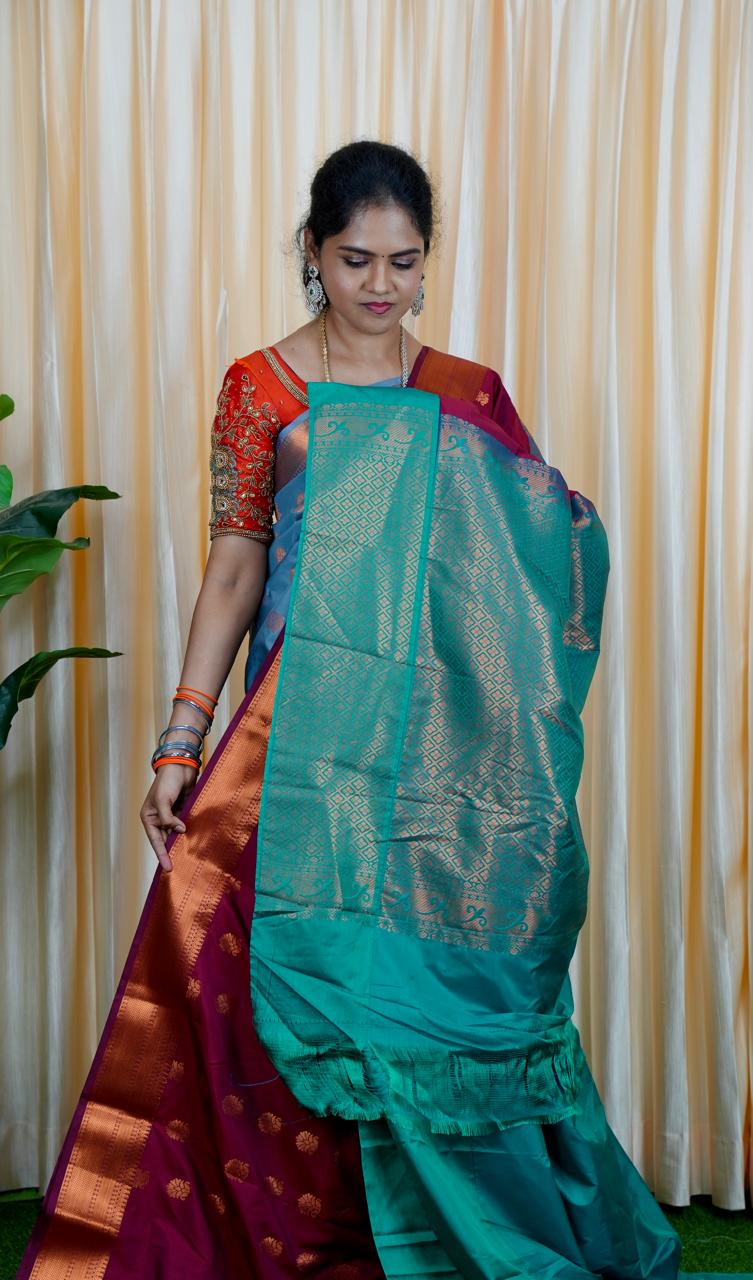 Korvai border soft silk sarees.🥰🥳