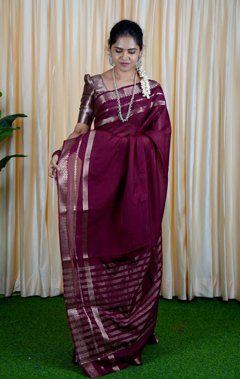 Semi Mysore silk saree.🥳