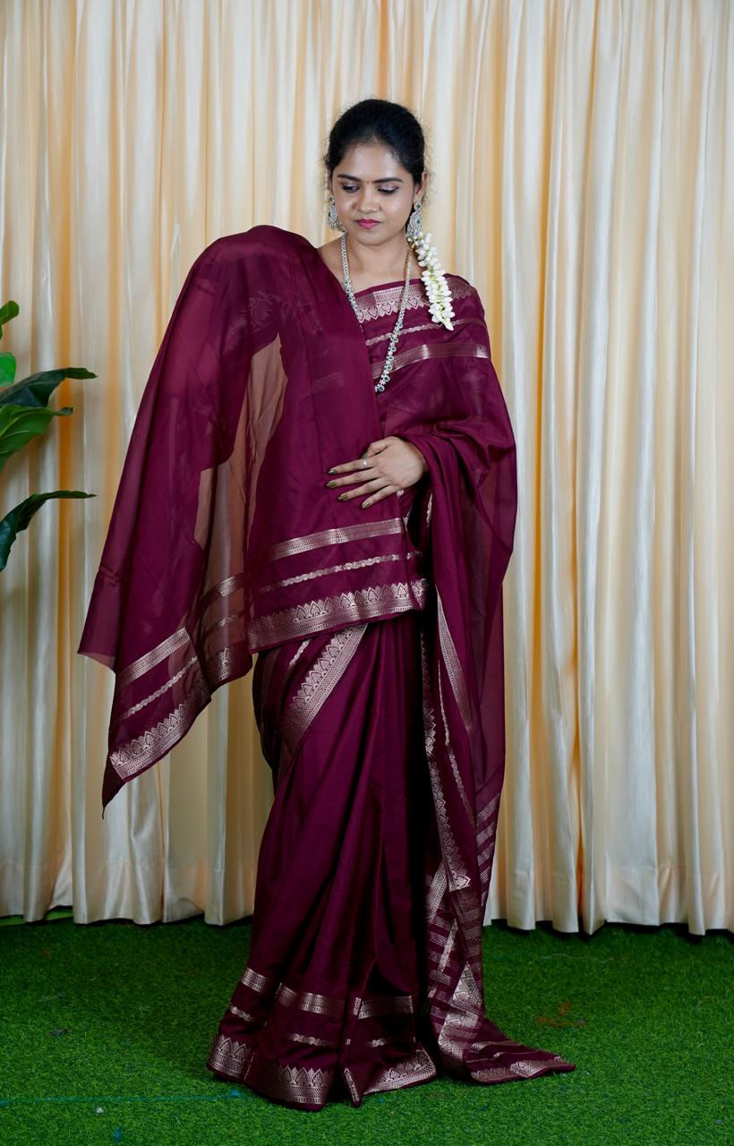 Semi Mysore silk saree.🥳