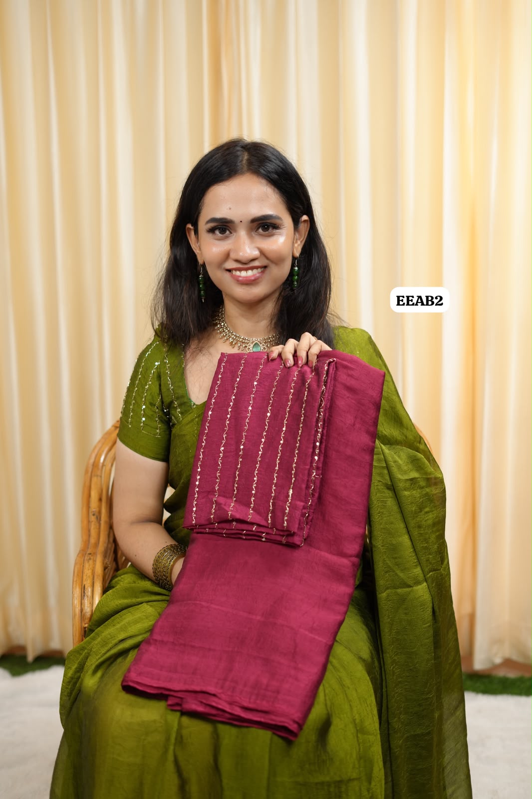 Viscose space silk with sequence work blouse 😍🥳