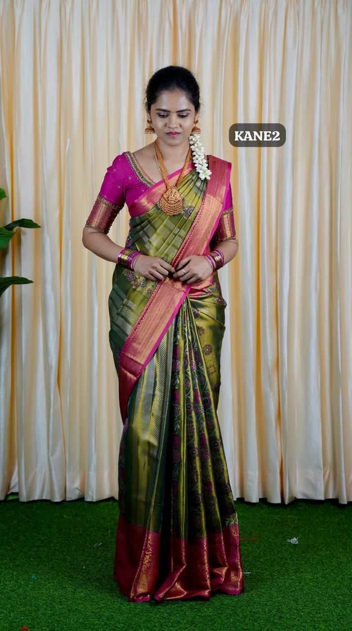 Kanchipuram inspired semi silk sarees.🥳✅