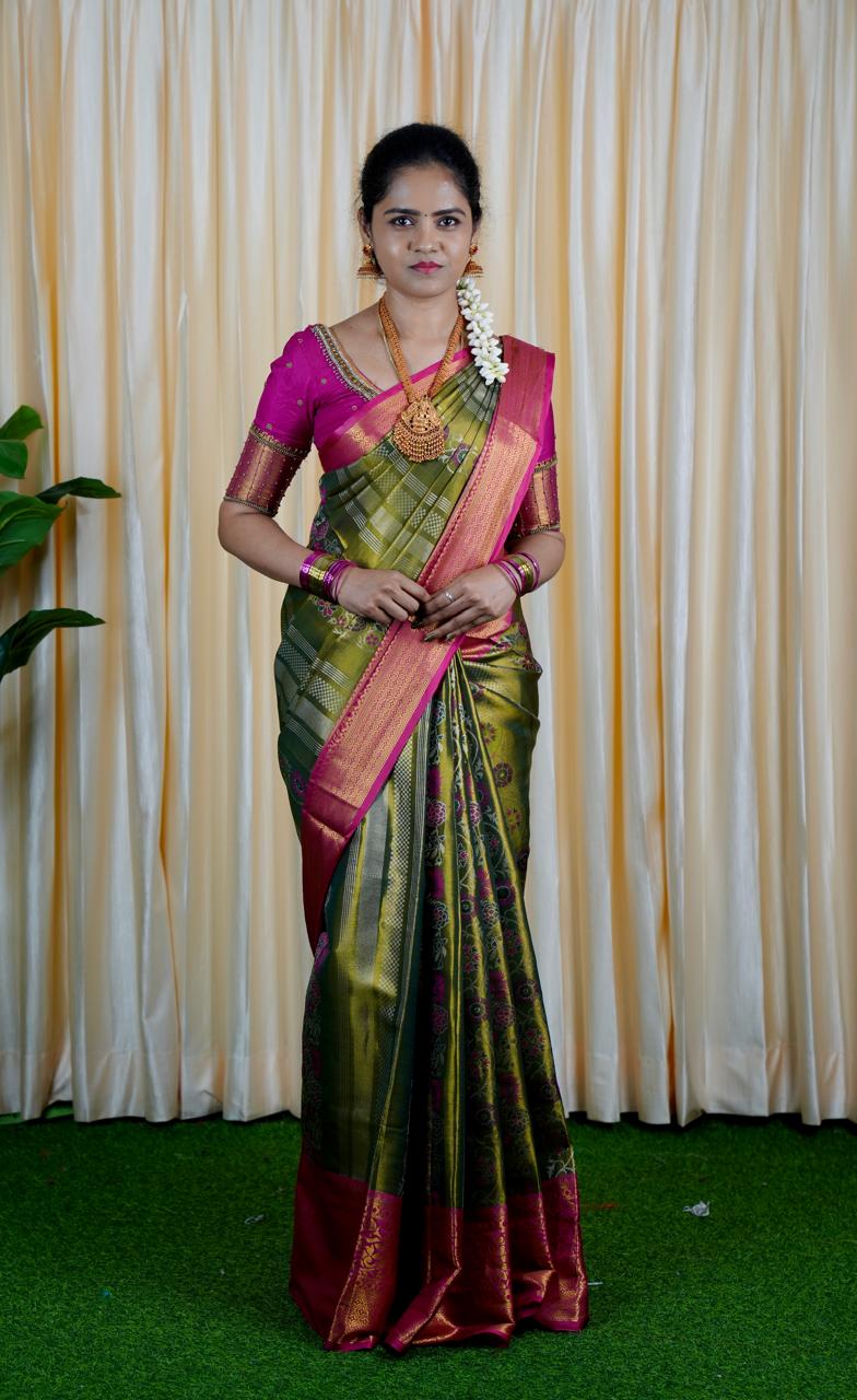 Kanchipuram inspired semi silk sarees.🥳✅