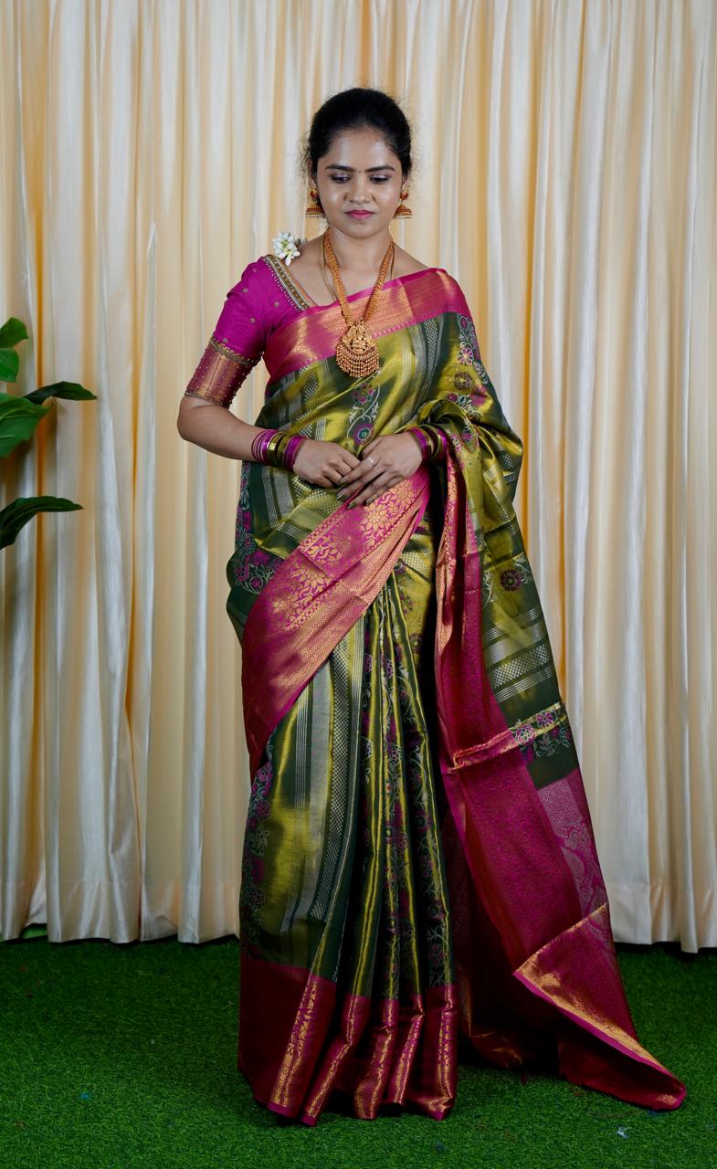 Kanchipuram inspired semi silk sarees.🥳✅