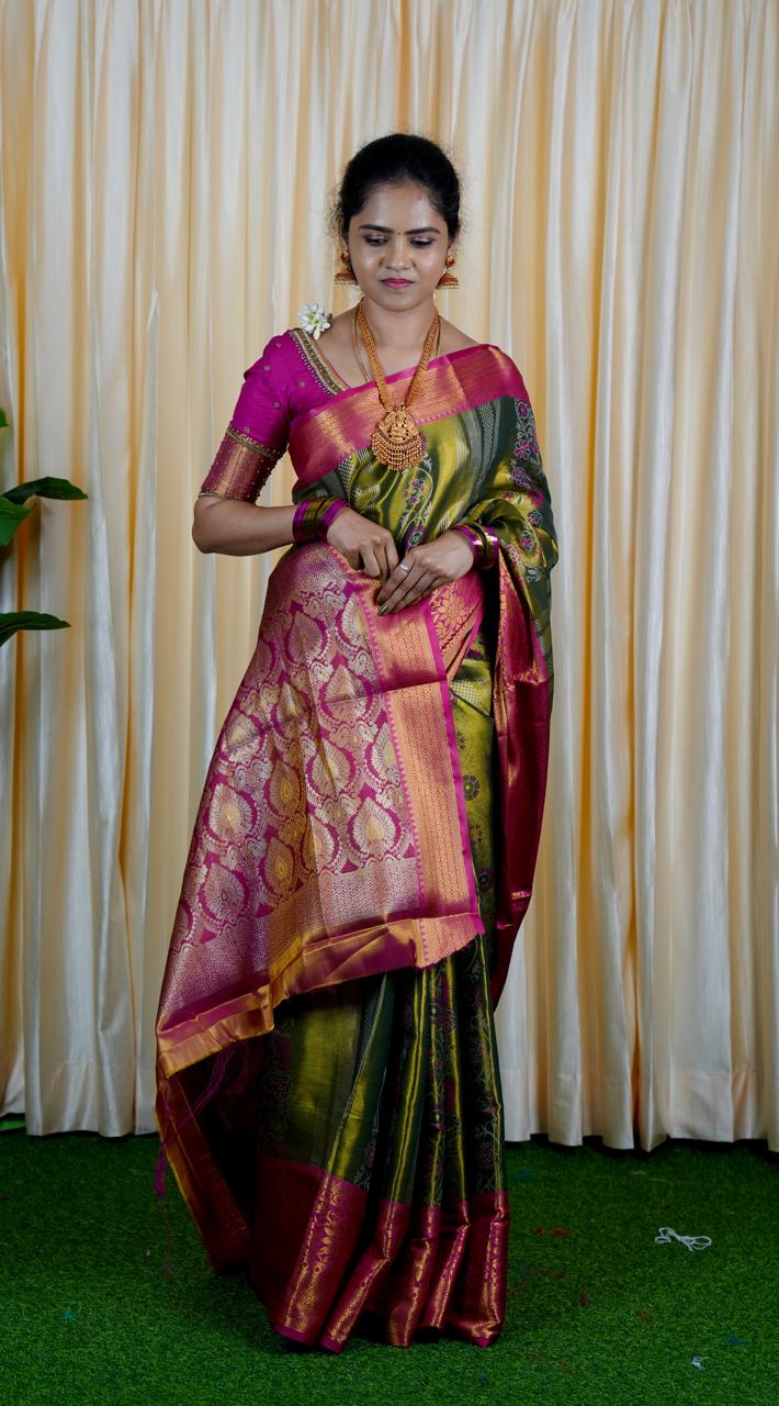 Kanchipuram inspired semi silk sarees.🥳✅
